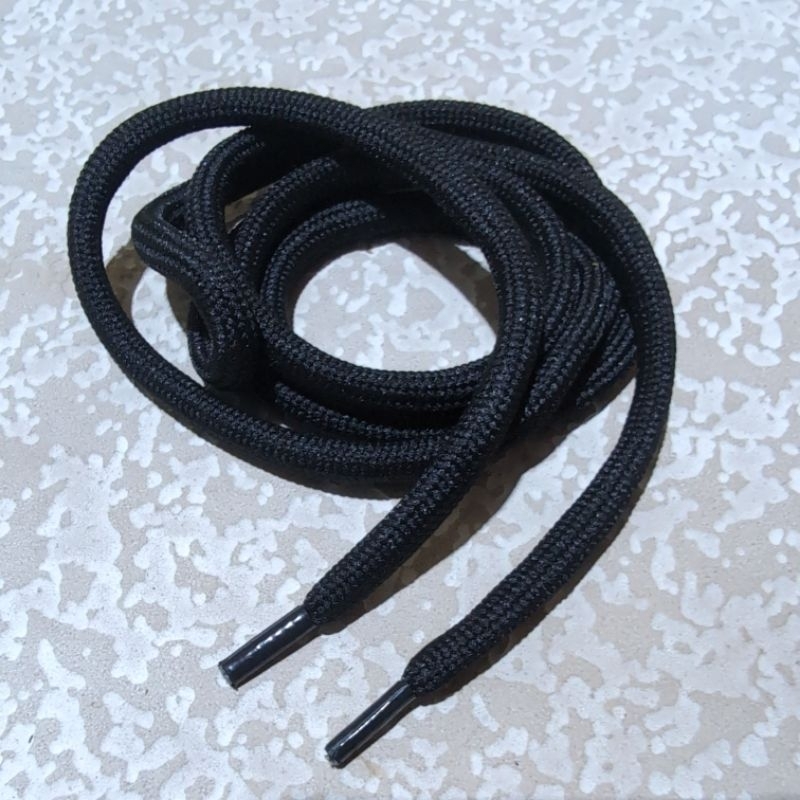 Tali Hoodie bulat poliester sp.32 hitam ujung mika - tali jaket premium mika