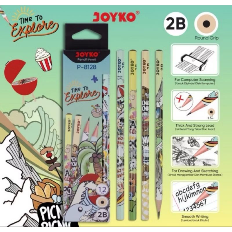 

PENCIL/PENSIL JOYKO 2B P-8128 (12 BIJI)