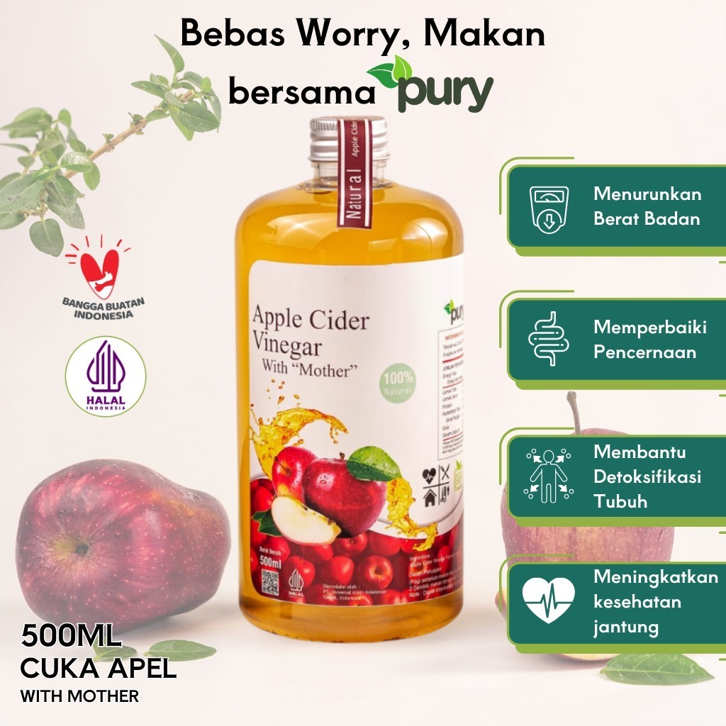 

Cuka Apel Premium-Apple Cider Vinegar With Mother-Turunkan Kolesterol,Diet,BakarLemak,Detoks&Jantung