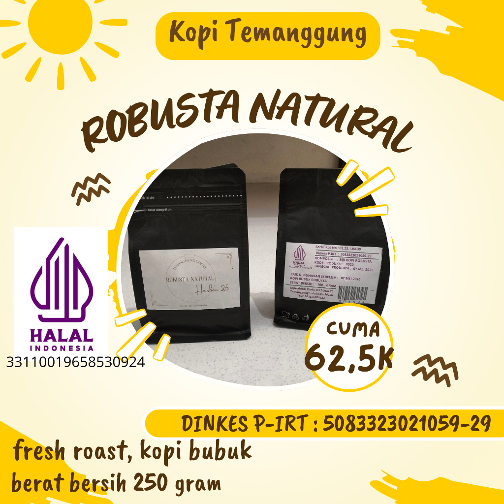 

BIJI KOPI TEMANGGUNG 100% Robusta natural grade super fresh roast,sortasi petik merah