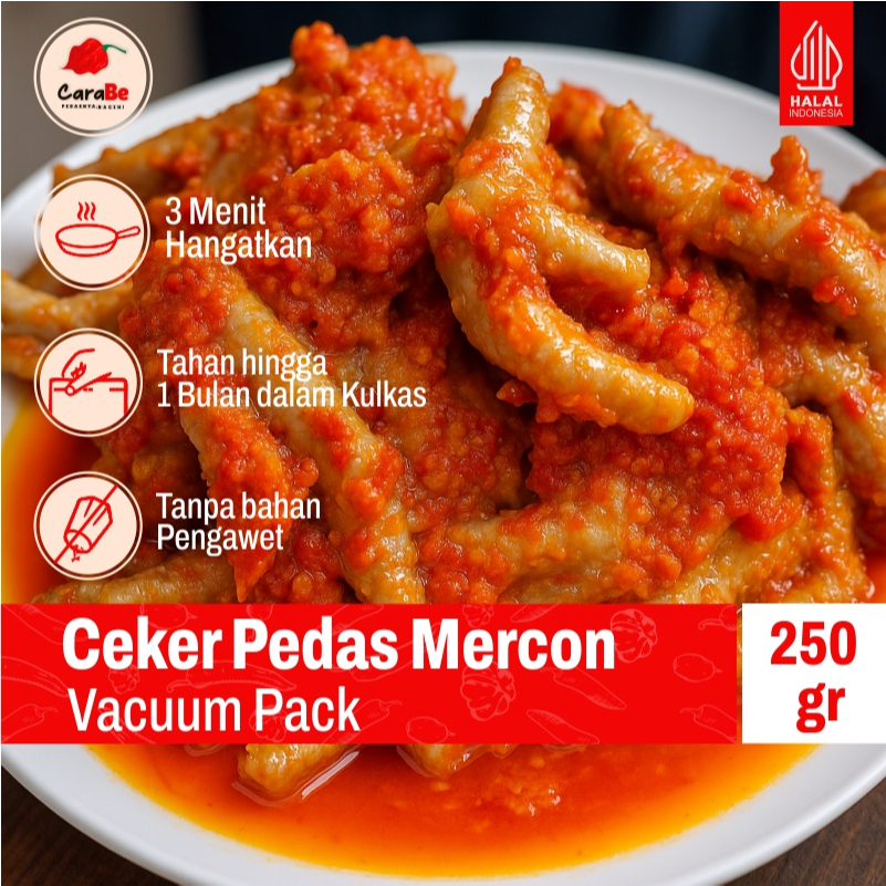 

CEKER MERCON, CEKER PEDAS AYAM BALADO SUPER PEDAS 100% RAWIT SETAN, Empuk dan Halal 250gr Pesanan PO