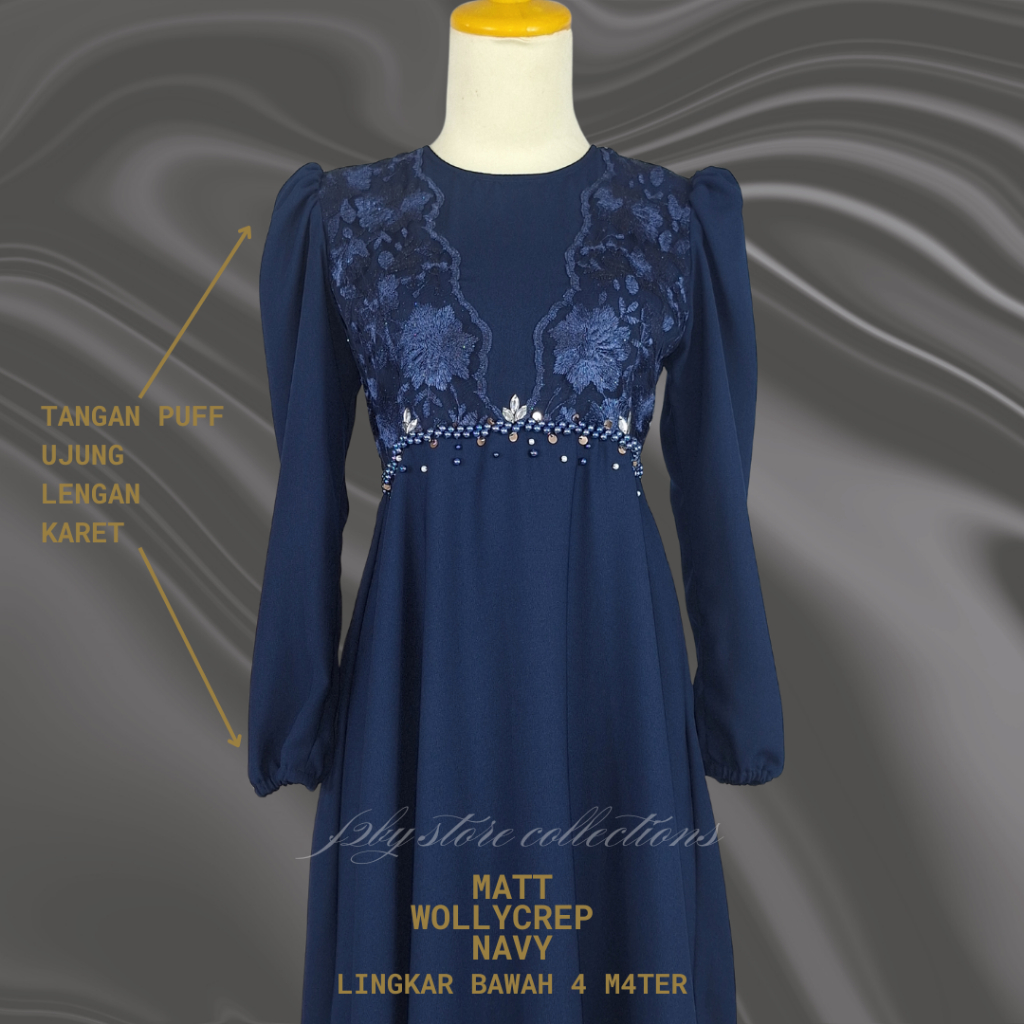 Gaun Pesta Muslimah Elegan Gaun Brukat Custom  Dress Kondangan Lamaran Wisuda Mewah