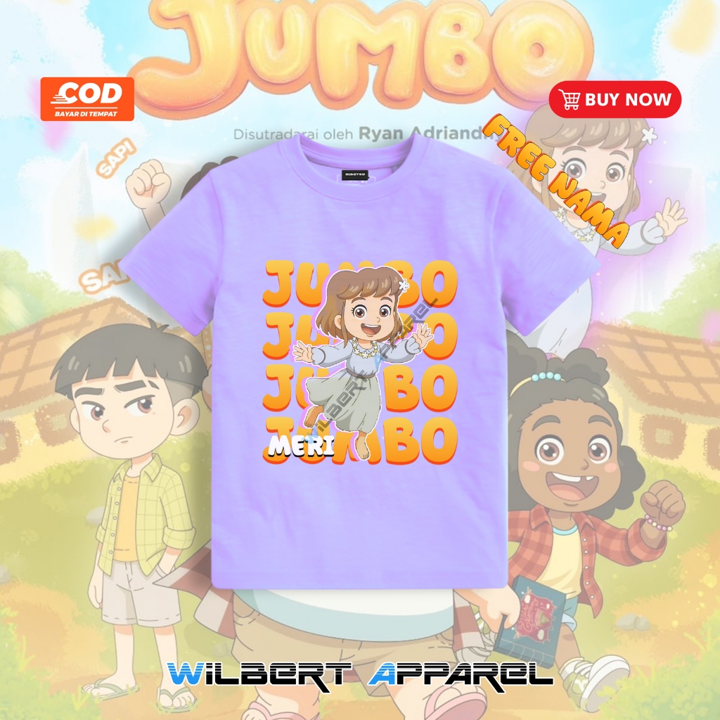 Kaos Anak Meri FILM JUMBO / Baju Kaos Anak Meri Film Jumbo