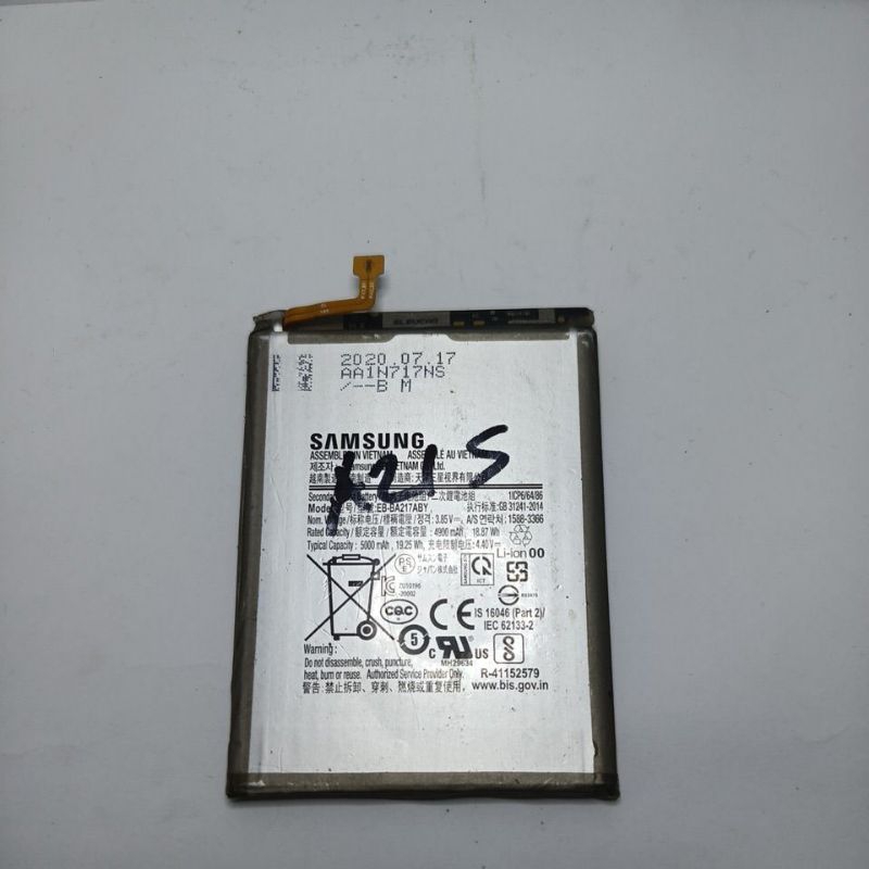 Baterai Copotan Samsung A21s / A12 / A13 / M02 / A02 /A04s EB-BA217ABY Original Copotan/ Ori Bawaan 