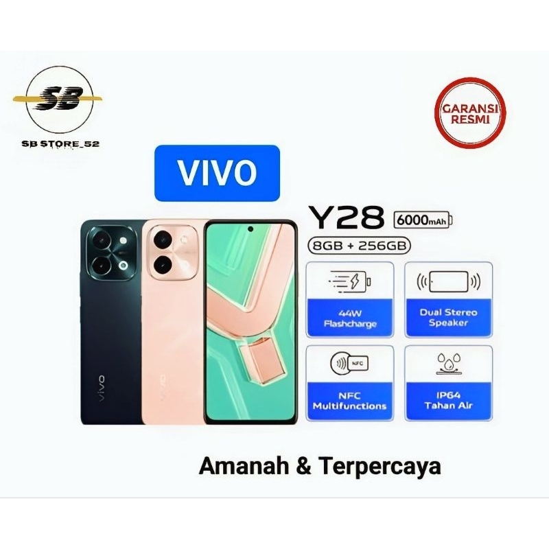 HP VIVO Y28 8/256 GB - VIVO Y 28 RAM 8GB ROM 256GB GARANSI RESMI VIVO