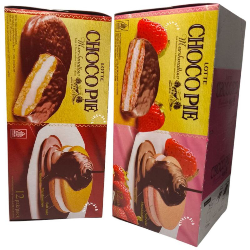 

Ukf5Pc6F4H (Kuliner.Kita) Lotte Chocopie Marshmallow 1Box Isi 12 @28Gr Chocopai Coklat Choco Pie