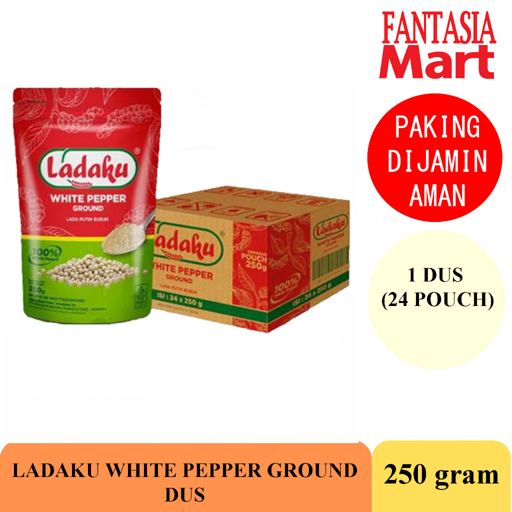 

LADAKU WHITE PEPPER BUBUK MERICA PUTIH 250 GRAM DUS 24 POUCH NON COD FANTASIA DENGAN PAKING AMAN