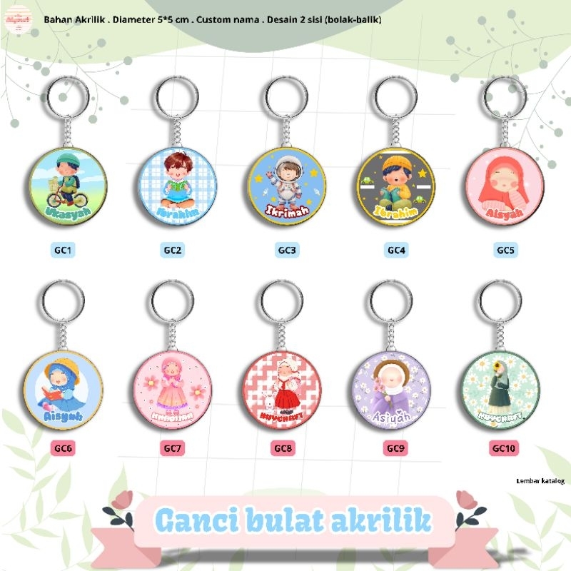 Gantungan Kunci Bulat Akrilik