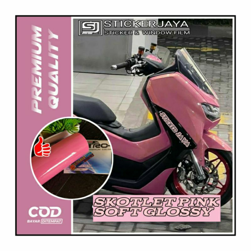 Stiker Skotlet Pink Soft Merah Muda Glossy Body Motor Trendy Vespa Bebek Sport Berkualotas Premium V