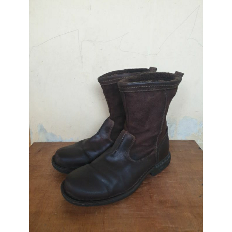 Sepatu Boots UGG Australia Brown Sherpa Leather