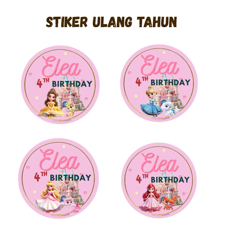 

Princess Stiker Ulang Tahun Free Custom
