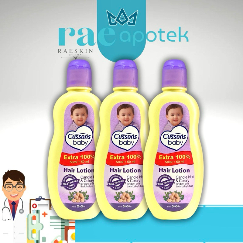 Cussons Baby Hair Lotion Aloe Vera Kemiri Celery  50+50 ml Minyak Rambut Bayi / Minyak Rambut Bayi