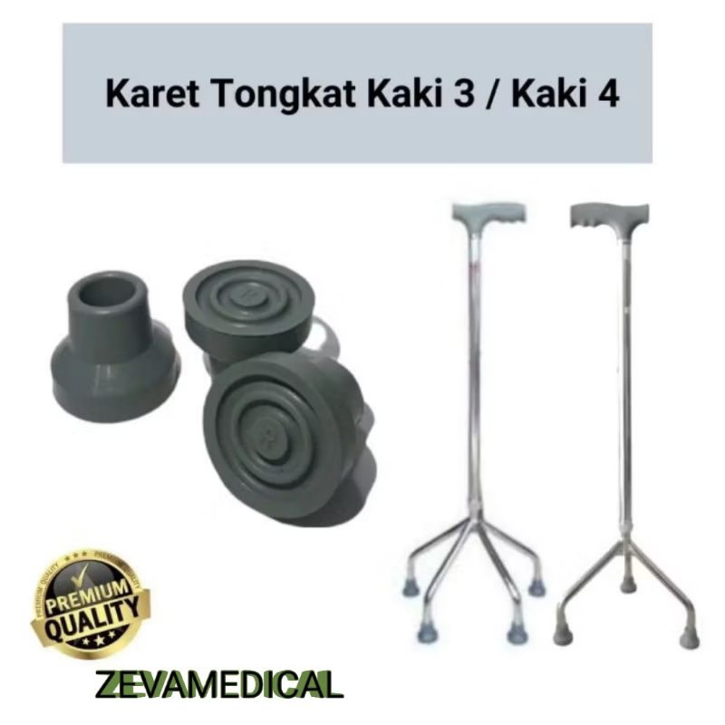 Karet Tongkat Kaki 3/4 Alas bawah karet Tongkat kaki 3/4 original