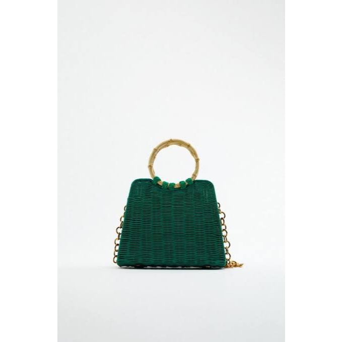 ZARA RIGID CITY BAGS GREEN