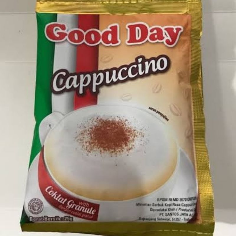 

Good Day Capuccino kopi instan coklat granul 25 gr Renteng isi 10 Pcs