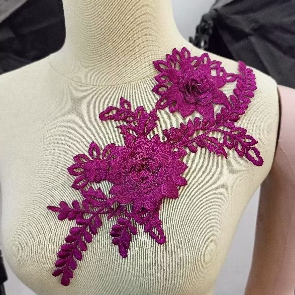 Tempelan kebaya/Aksesoris bordir/Renda bordir/Bunga bordir/aksesoris kebaya