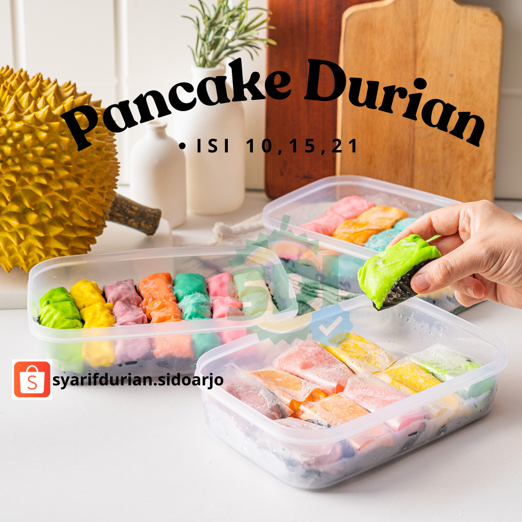 

Pancake Durian Asli Medan – Lembut, Lumer, Isi Daging Durian | Isi 10 / 15 / 21 Pcs
