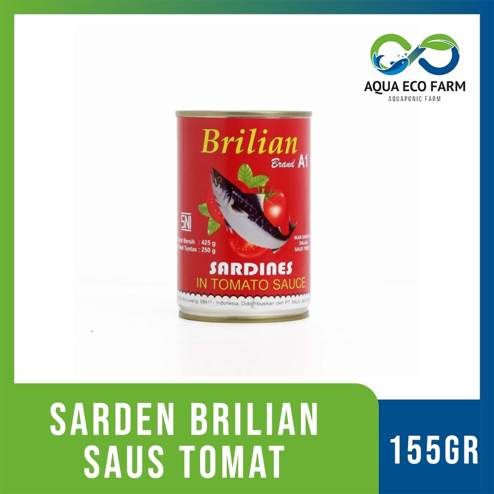 

[Aqua Eco Farm] Sarden Briliant Saos Tomat 155gr - Sarden Kaleng Berkualitas Bandung