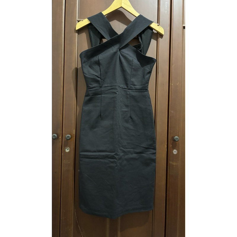 (Preloved) Dress hitam model leher silang, dress pesta, Preloved Party Dress, Dress hitam sexy, dres
