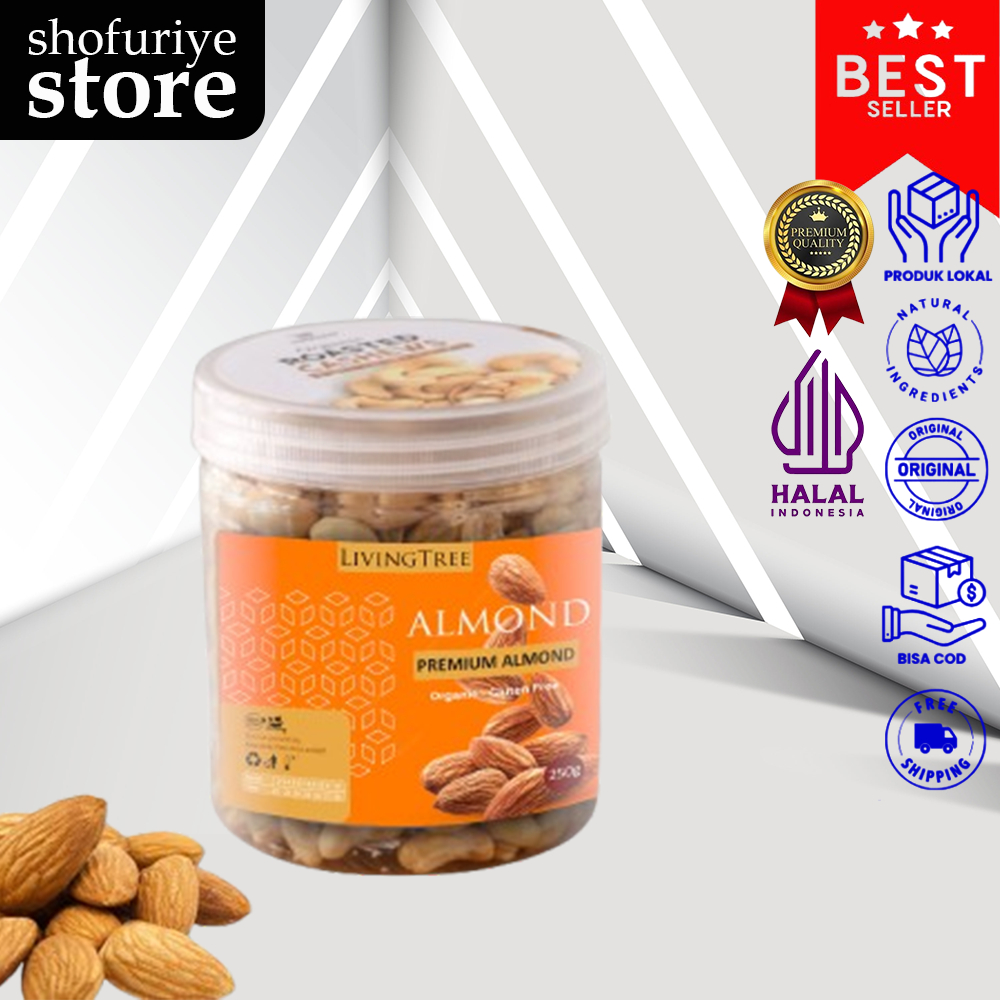 

Kacang Almond Panggang 250gr Premium Organik Roasted Almond Original Natural