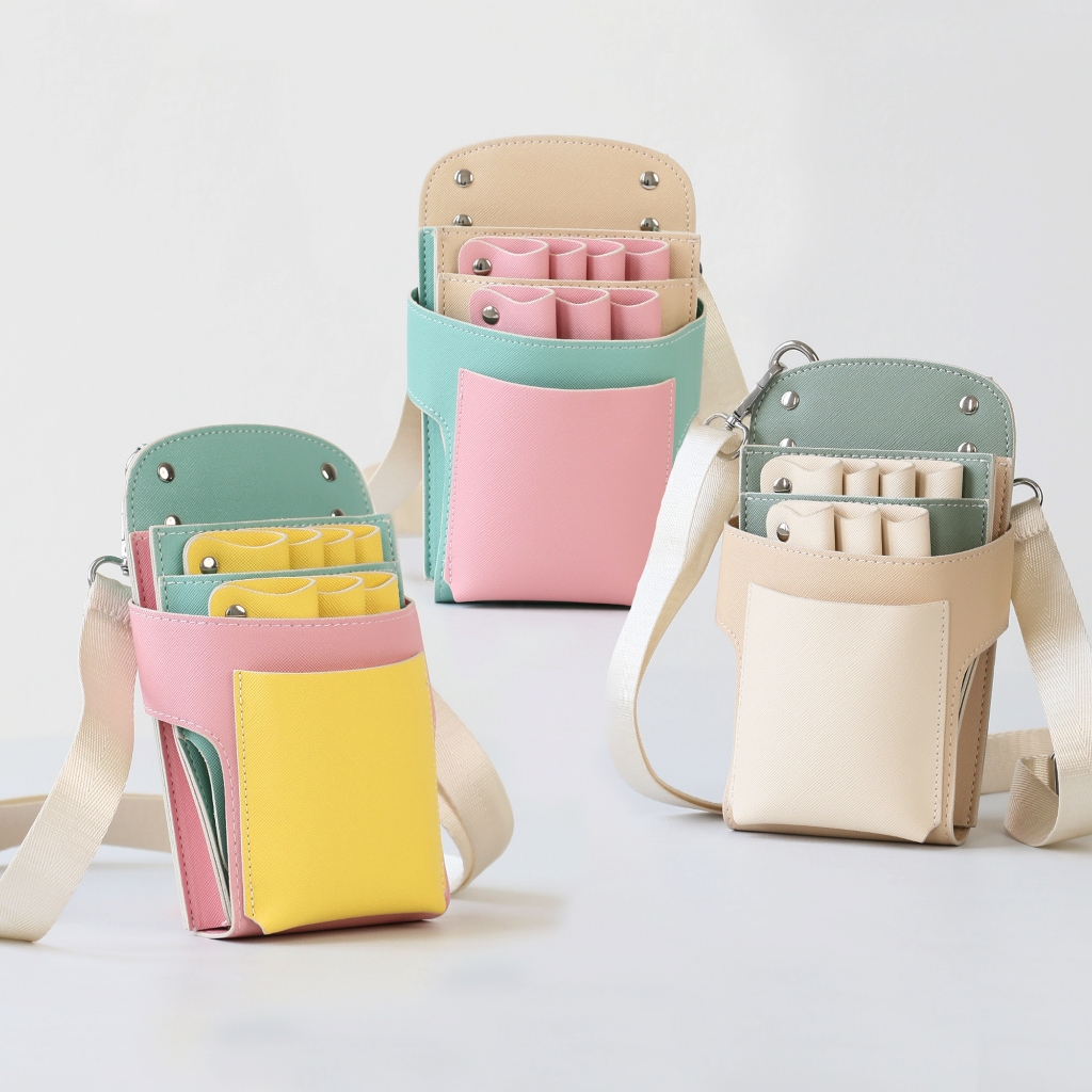 TAS GUNTING KULIT PASTEL -Tempat Gunting Kulit warna Pastel- Tas Gunting salon-Tas peralatan salon-T