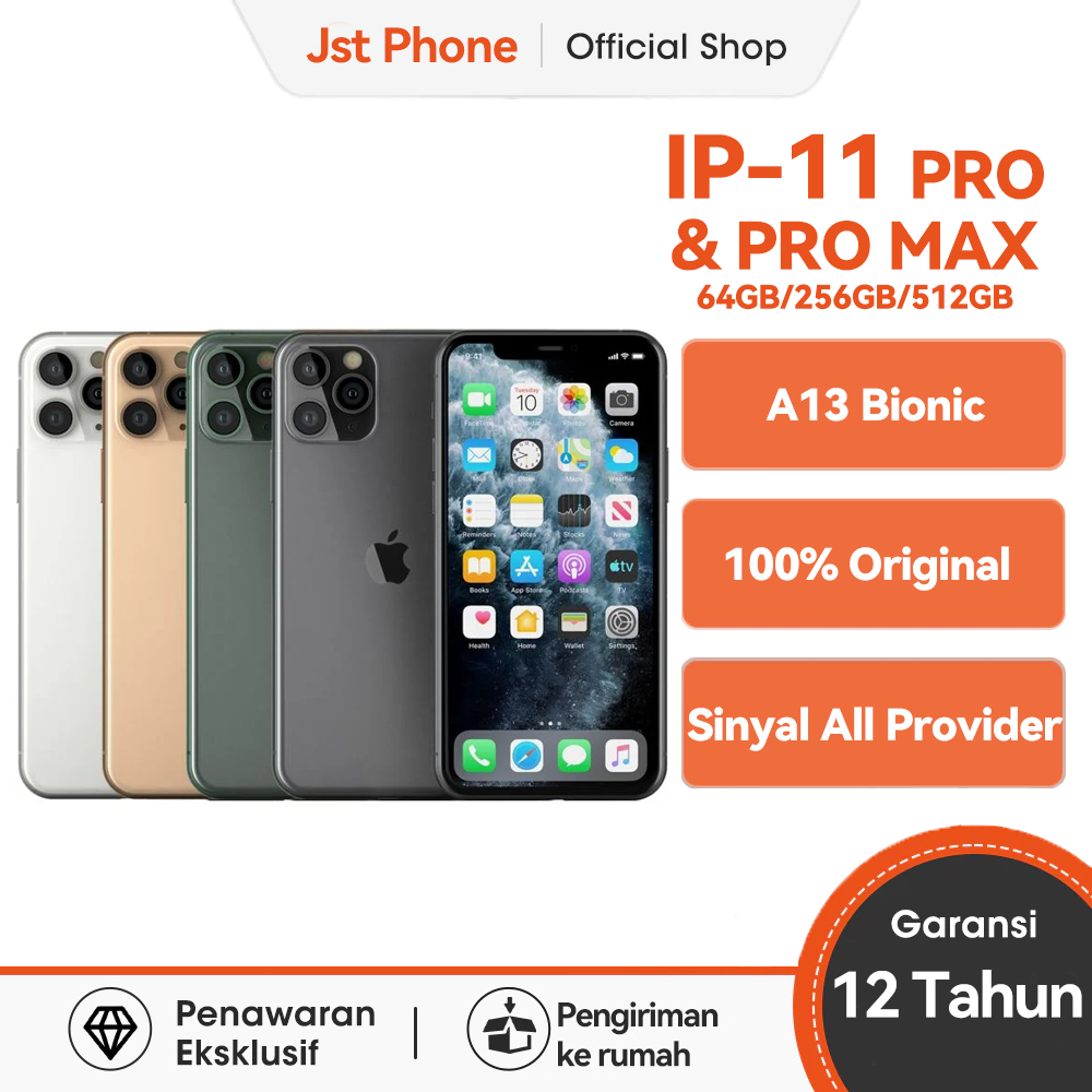 Jst Phone & IP 11 PRO/IP 11 PRO MAX Second Bekas 64GB 256GB 512GB Second Original 100% Fullset Like 