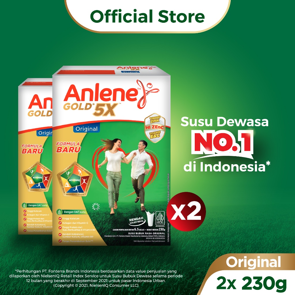 

Anlene Gold 5X Susu Bubuk Original 230 gr x 2