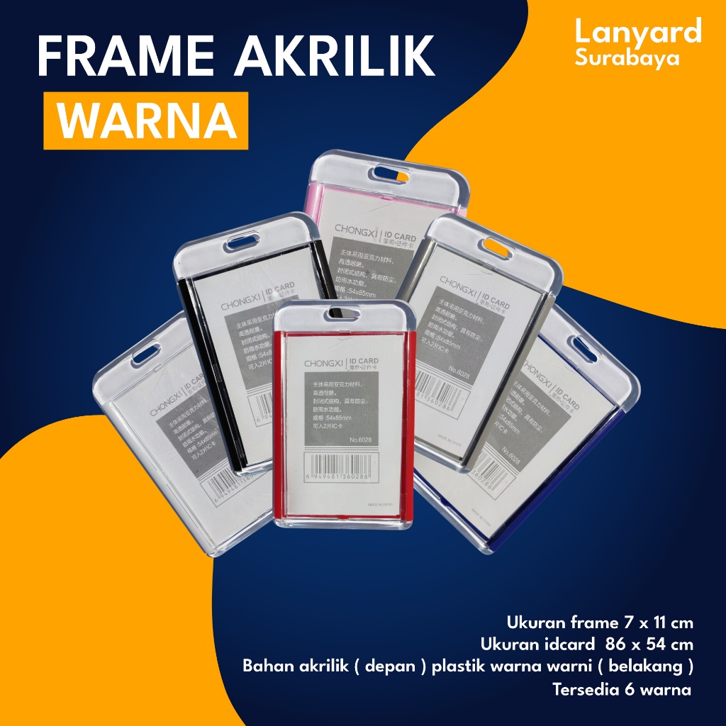 

id card holder AKRILIK warna tempat idcard wadah kartu akrilik warna warni