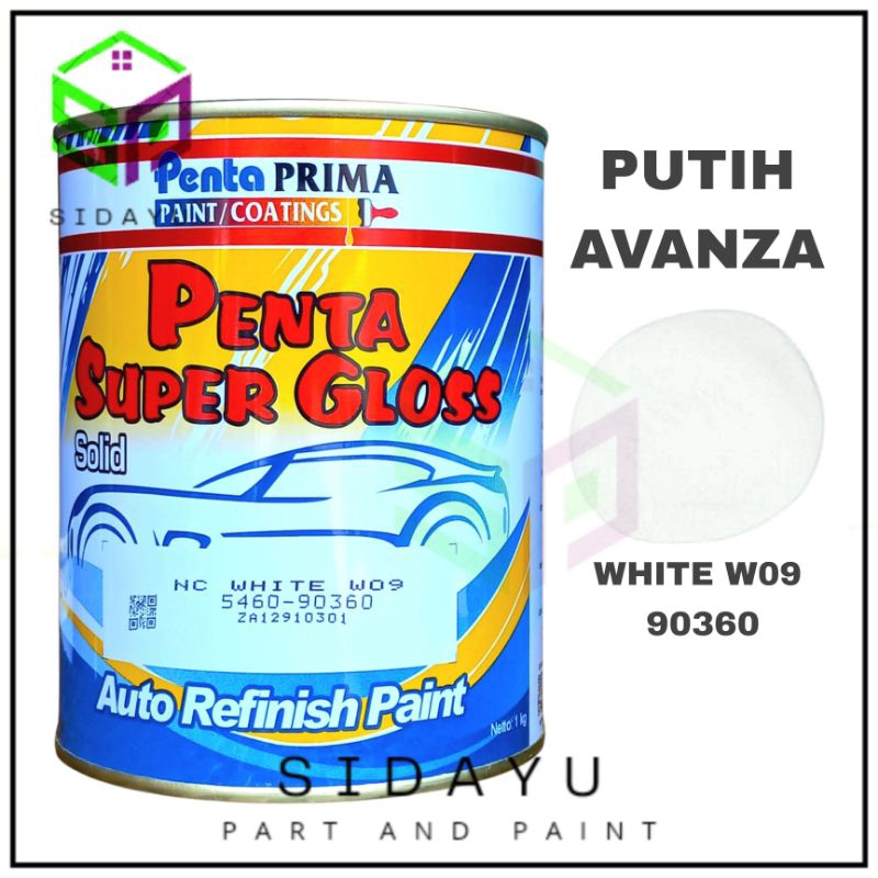 Cat NC Duco Penta Super Gloss White W09 Putih Avanza 1KG