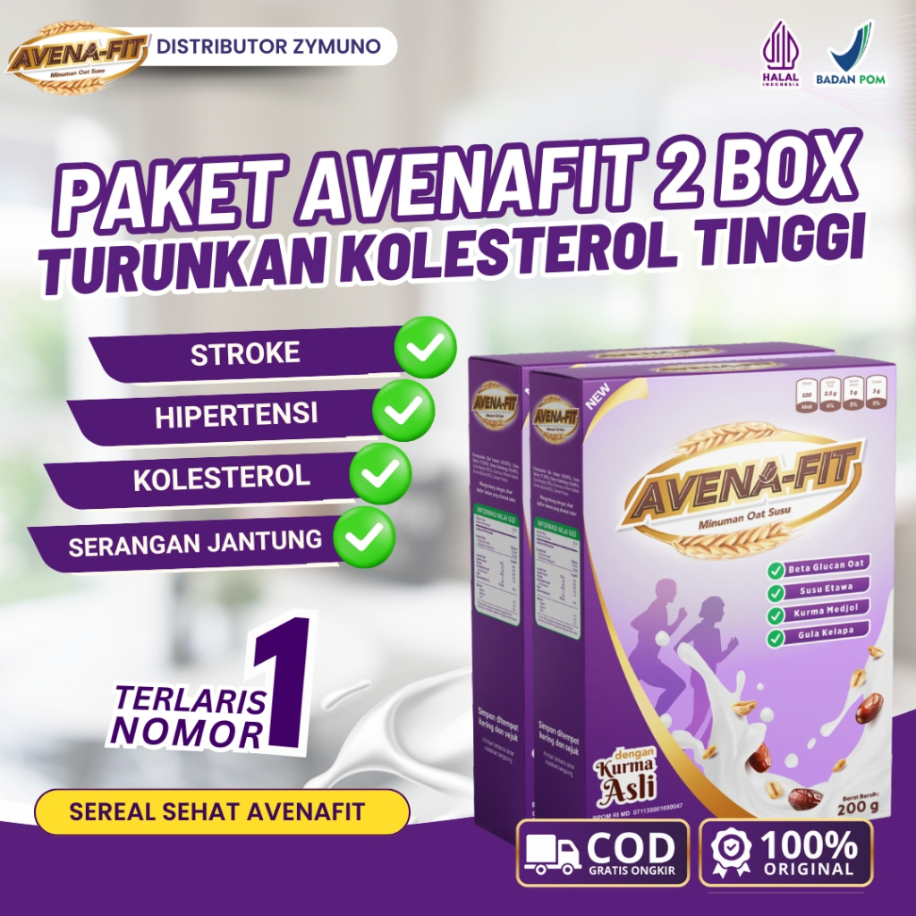 

Avenafit - 2 Box Sereal Susu 0at Sembuhkan Kolesterol & Diabetes Secara Alami 100% Original BPOM