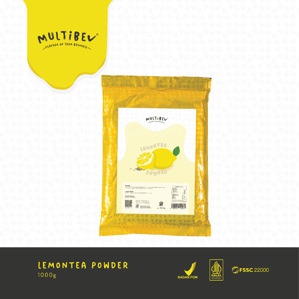 

Multibev Bubuk Lemon Tea, Sirup/Bubuk Halal Minuman Kekinian Kafe dan Restoran