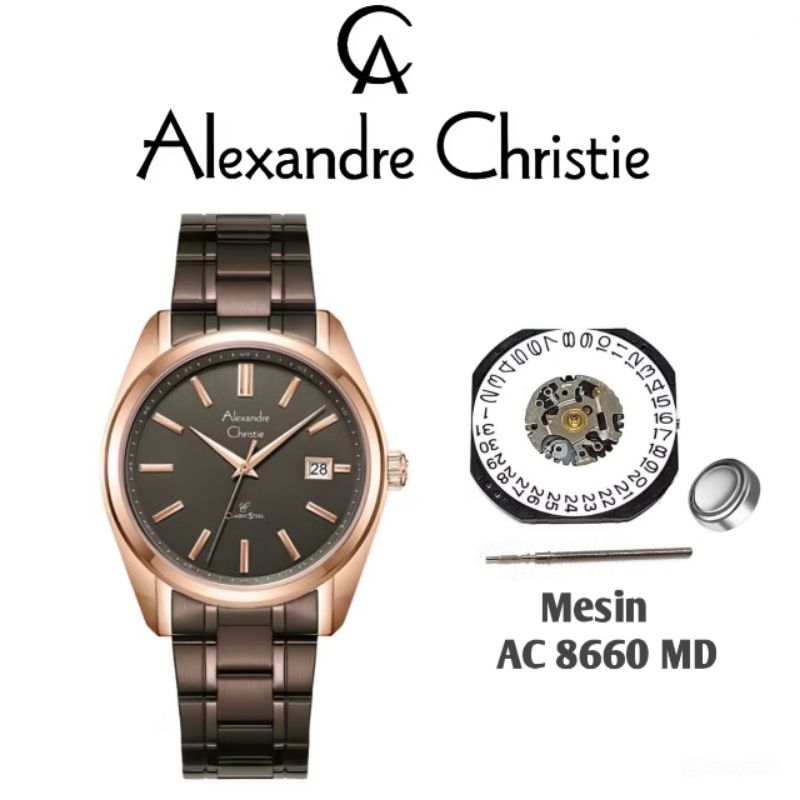 Mesin Jam Tangan Alexandre Christie Type AC 8660 MD Original
