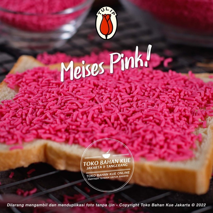 

Tulip Meises Chocorice Pink 500gr Cokelat Topping Meses Ceres Mesis Warna Merah Muda