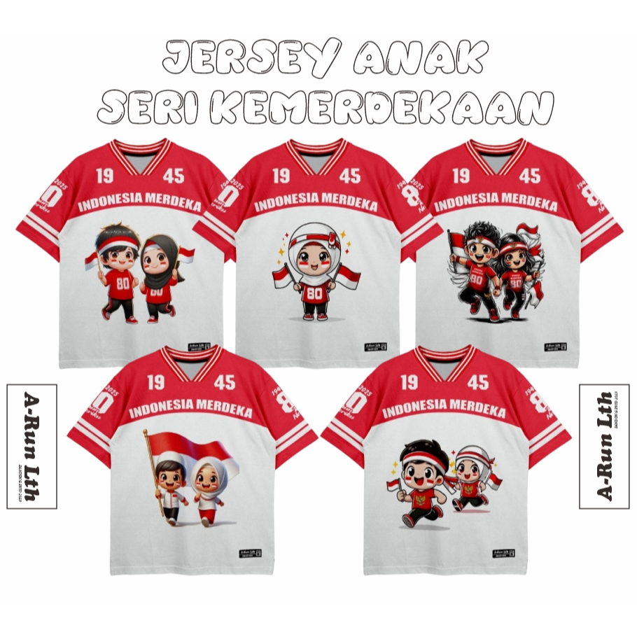 ARUNI Jersey Anak Merah putih / Jersey Kemerdekaan / Jersey Indonesia / Jersey Series NFL / Jersey O