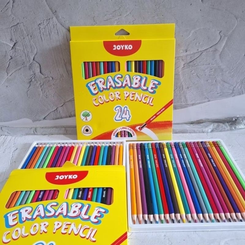 

Joyko Pensil 24 Warna Dapat di Hapus Color Pencils Triganol Grip