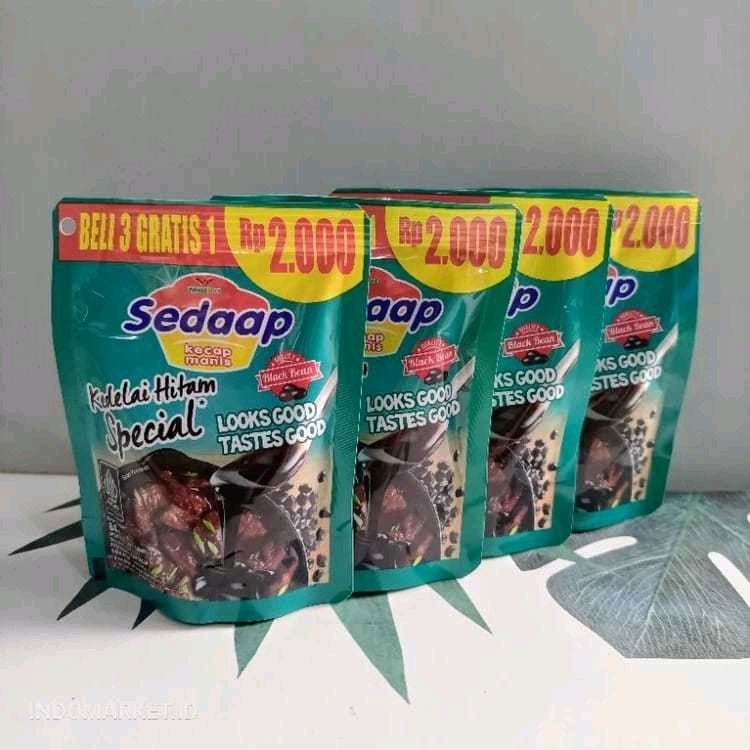 

[4 Pcs] Kecap Sedaap Kedelai Hitam Special 77gr - Saus Manis - Sweet, Instan, Sauce, Saos