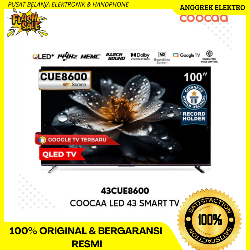 COOCAA 43 INC 43CUE8600 CUE8600 Eco-QLED 4K Google TV GARANSI RESMI