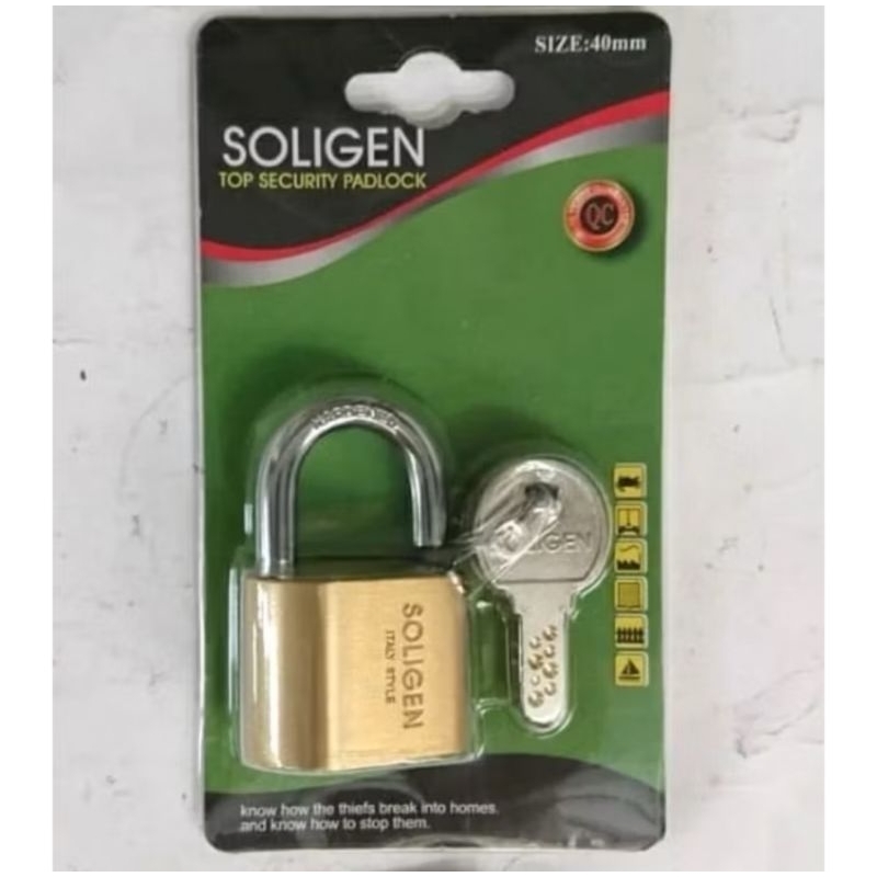 gembok pendek 40 mm soligen / gembok per komputer soligen 40 mm pendek