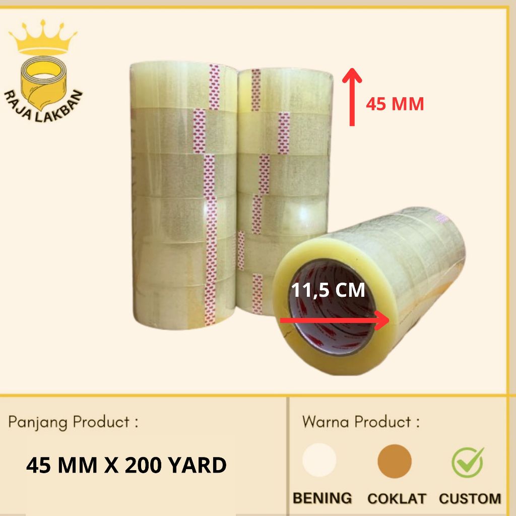 

Lakban Bening Coklet 200 Yard 45 mm Buana Tape (6 pcs)