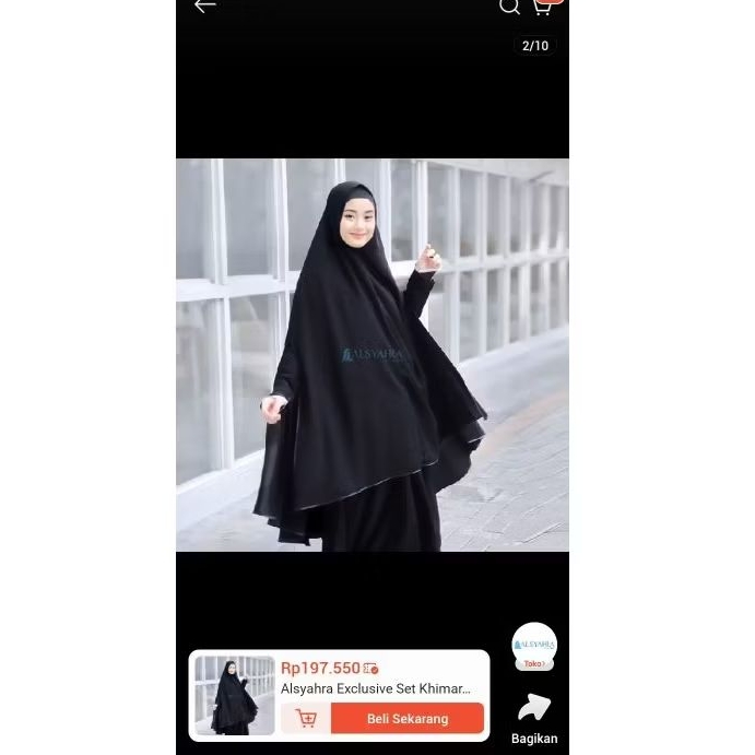 SALE‼️‼️Preloved Alsyahra Ekslusif khimar belah set cadar tali list