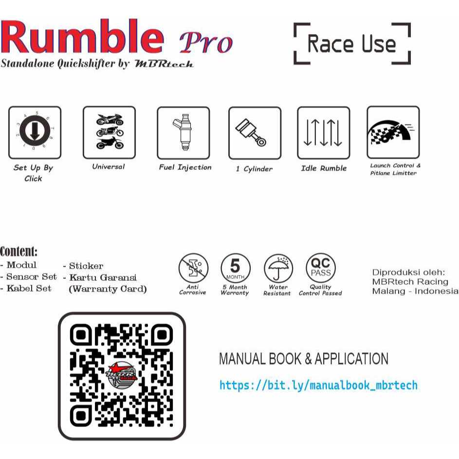 RUMBLE PRO Idle Rumble, Launch Control & Pitlane Limitter 1 Cylinder