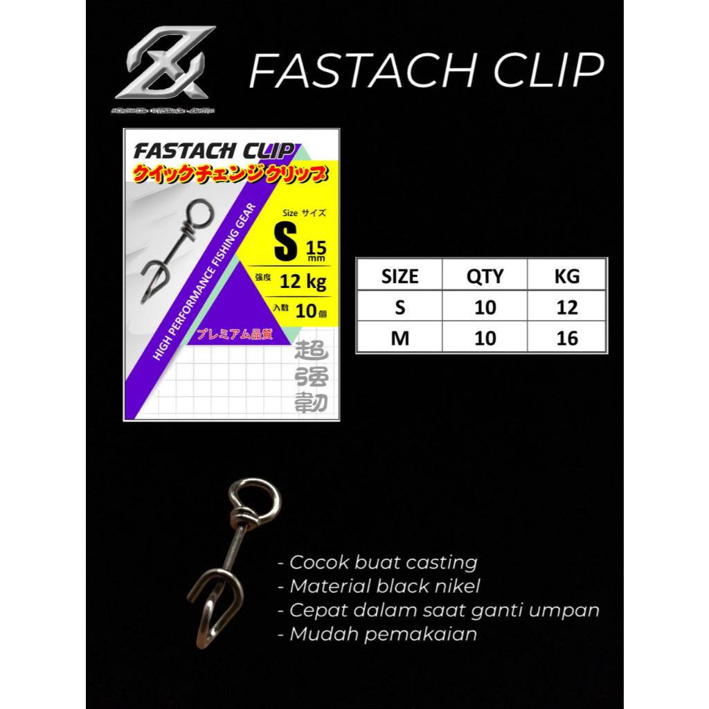 Kili Kili Pancing AXZ Fastach Clip Snap – Peniti Pancing Kuat & Anti Karat