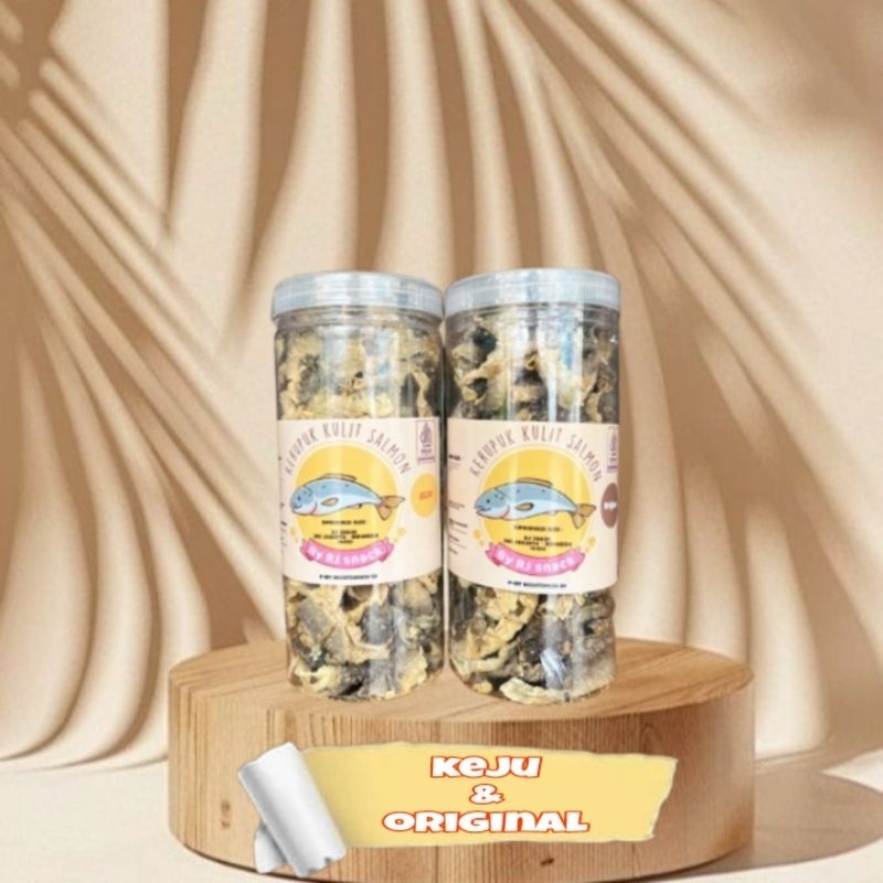 

Paket Hemat Kerupuk Kulit Ikan Salmon Varian Rasa Original Dan Keju Toples Besar 150gr