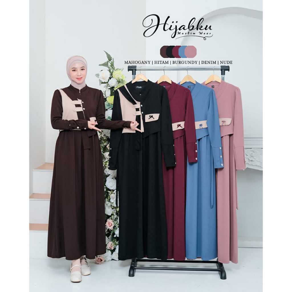 GAMIS ALETTA DRESS - MODEL ROMPI - GAMIS MUSLIMAH ROMPI