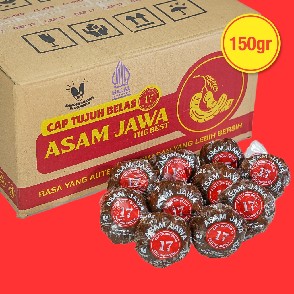 

Asam Jawa BIJI Cap 17 Tujuh Belas 150 gram / Asem Jawa HALAL P-IRT