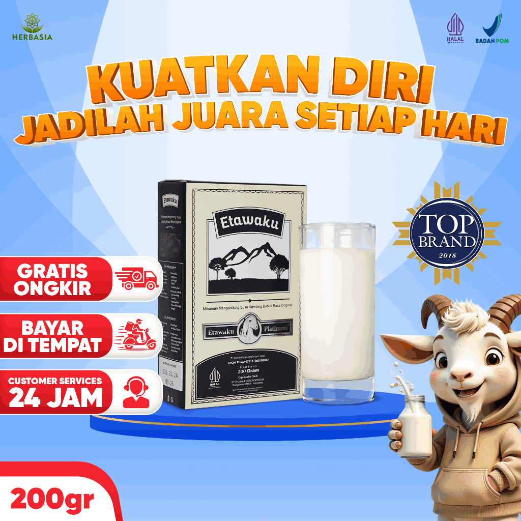 

Etawaku Platinum | Susu Kambing Etawa & Krimer Nabati Isi 200gr Herbasia