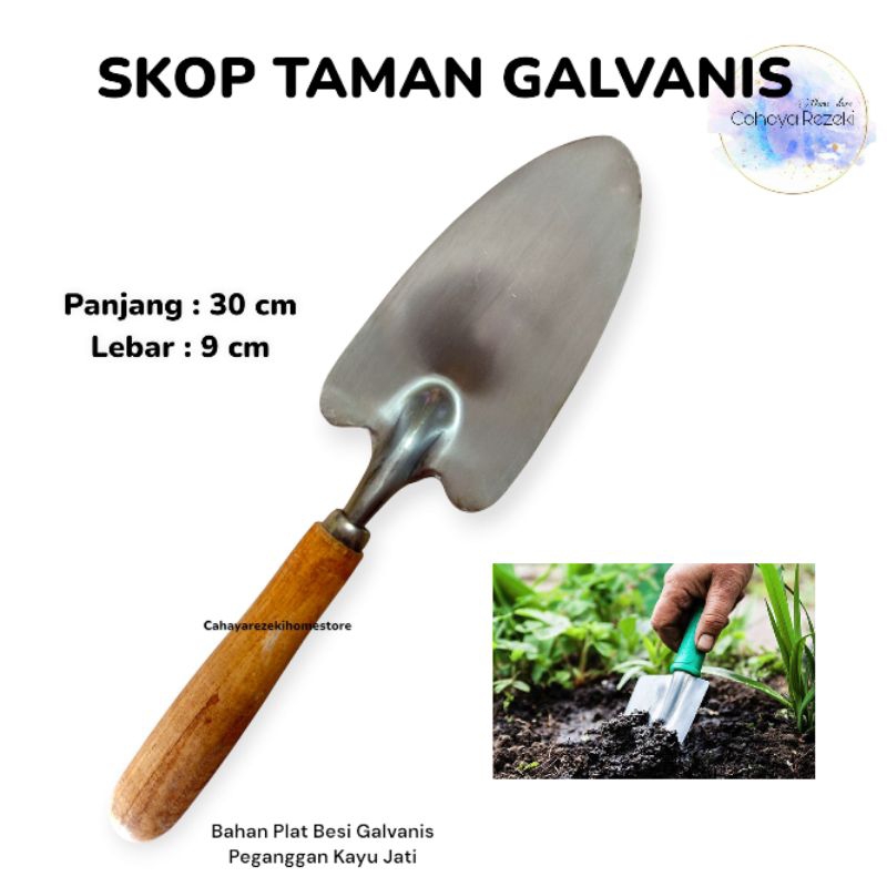 [ Gagang Kuning ] SEKOP TANAMAN PLAT BESI GALVANIS | SKOP Berkebun | Cetok | Catok Tanaman