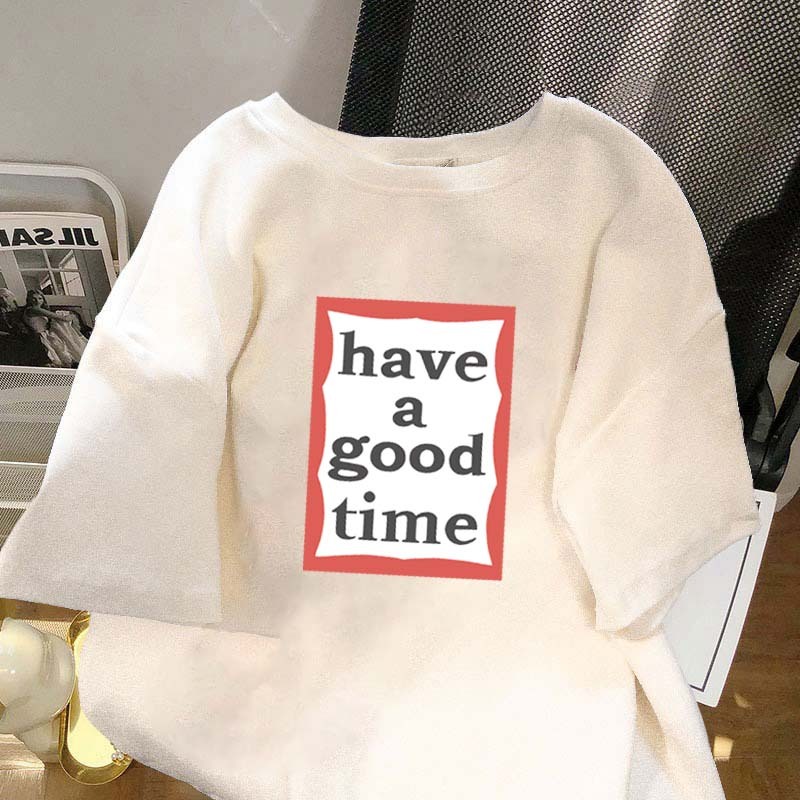 Atasan lengan pendek motif huruf menarik bergaya Amerika have a good time | Kaos Pria Terbaru 2025| 