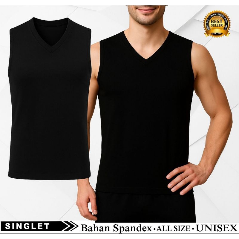 Baju Singlet Lekbong Manset Baselayer Tanpa Lengan Olahraga Gym Futsal Sepakbola Lari Running Voli B