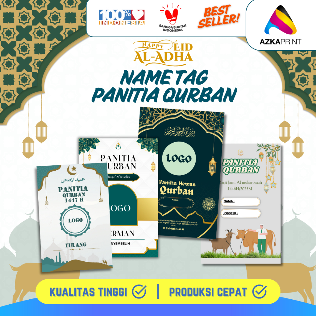 

kartu Name tag / ID Card panitia Qurban - Acara Lembaga, Organisasi dan Yayasan - Bisa Custom Design